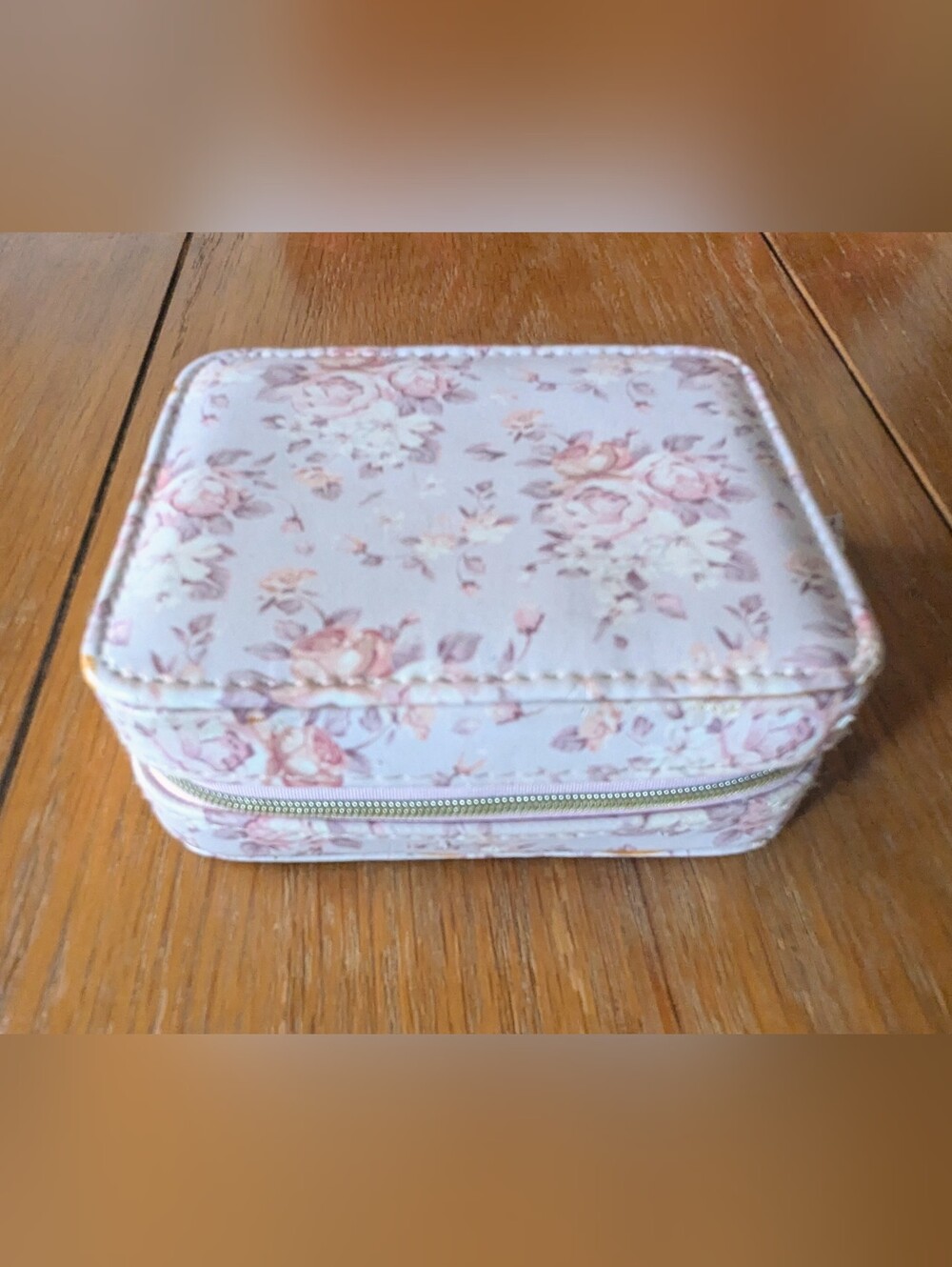 Floral Pink Compact Jewelry Organizer Case
